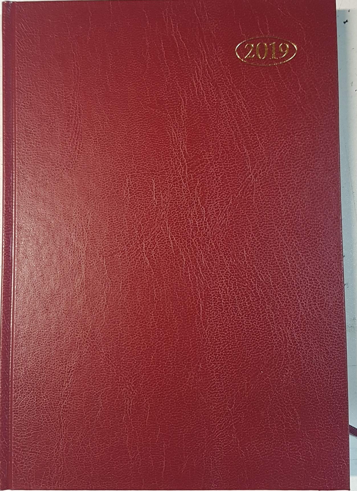 Burgundy Red A5 Day A Page Hardback Diary 2019