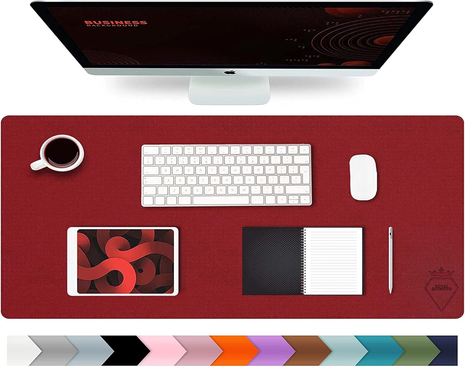 ROYAL DIAMOND large Leather Desk Pad Protector 90X45cm,Mouse Pad,Office