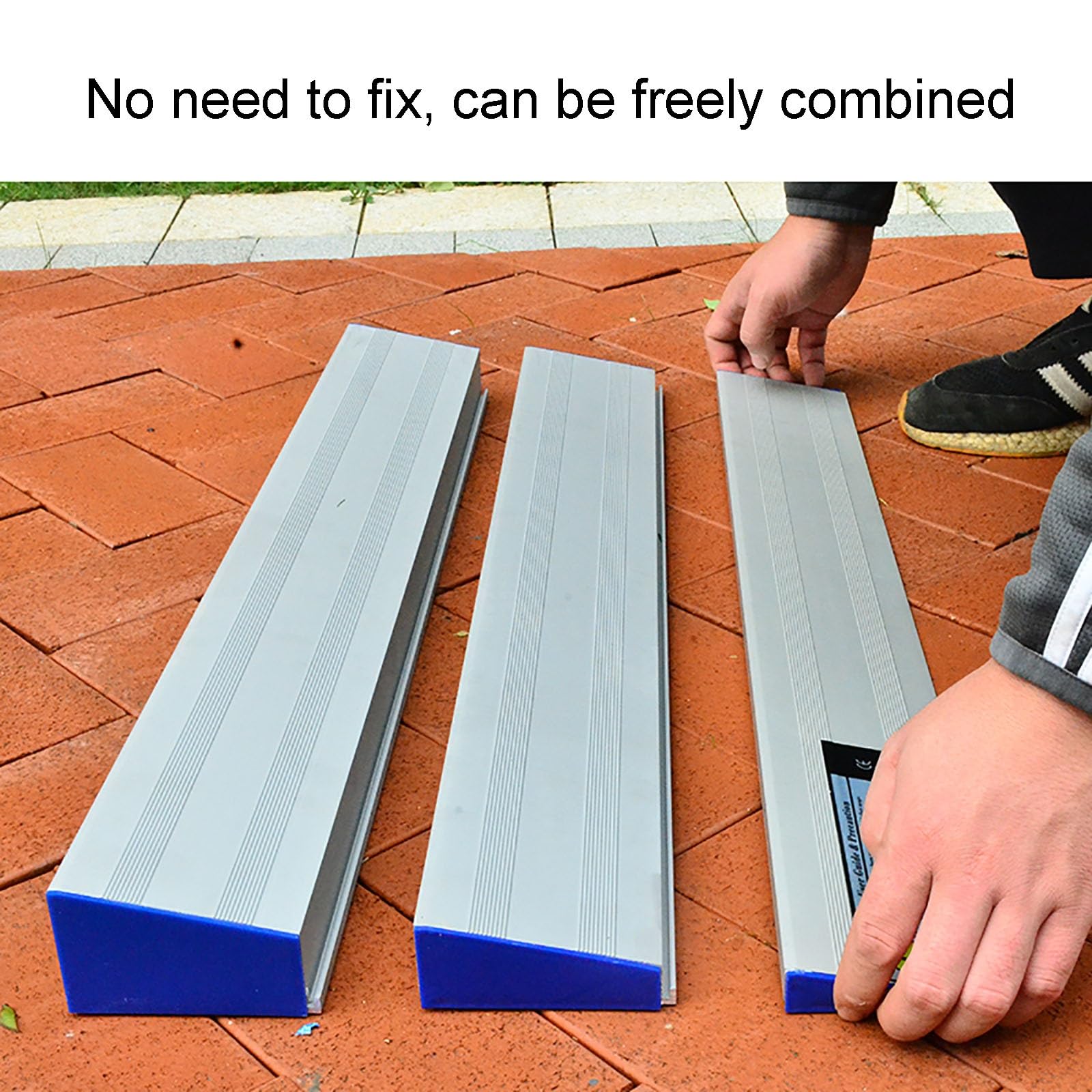 Zdejmowane Podjazdy dla Wózków Inwalidzkich do Wchodzenia Po Schodach Aluminiowe Podjazdy Progowe do Drzwi łączenie, Przenośna Rampa(75x10x2cm)