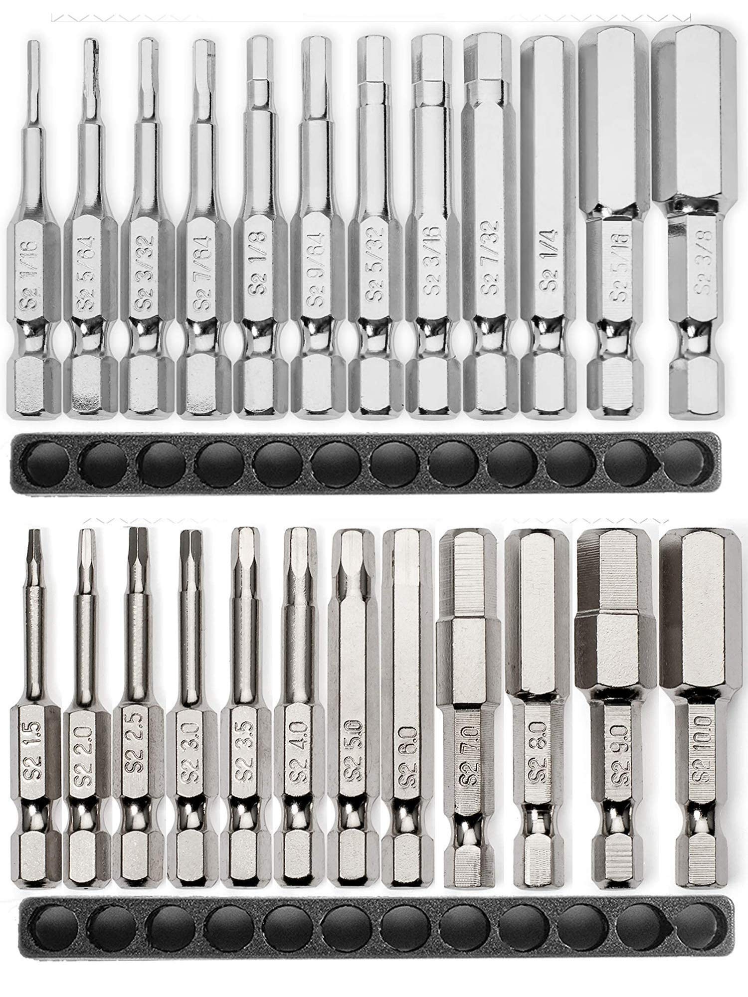 Buy Allen Wrench Drill Bit Set (PREMIUM 24pc COMPLETE SAE and METRIC SET) /w Storage Case and