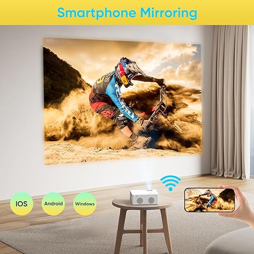 Miniatura 5 de 2025 aplicaciones integradas PURSHE Mini proyector inteligente con WIFI y Bluetooth, Full HD 1080P 4K compatible con proyector de cine al aire libre