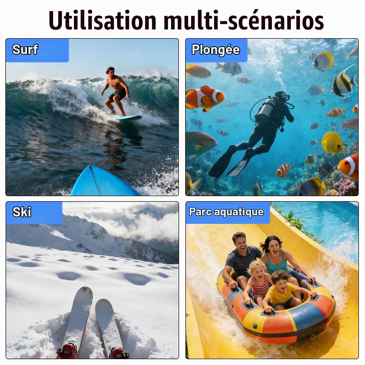 60m Invisible Étui Plongée Compatible avec Insta360 X5（Rouge-Orange） | 196 ft Depths étanche Boîtier, Anti-Buée, Anti-Buée 360° sous-Marine Protection, Plongée Surf Plongée Tuba Ski-Rouge-Orange