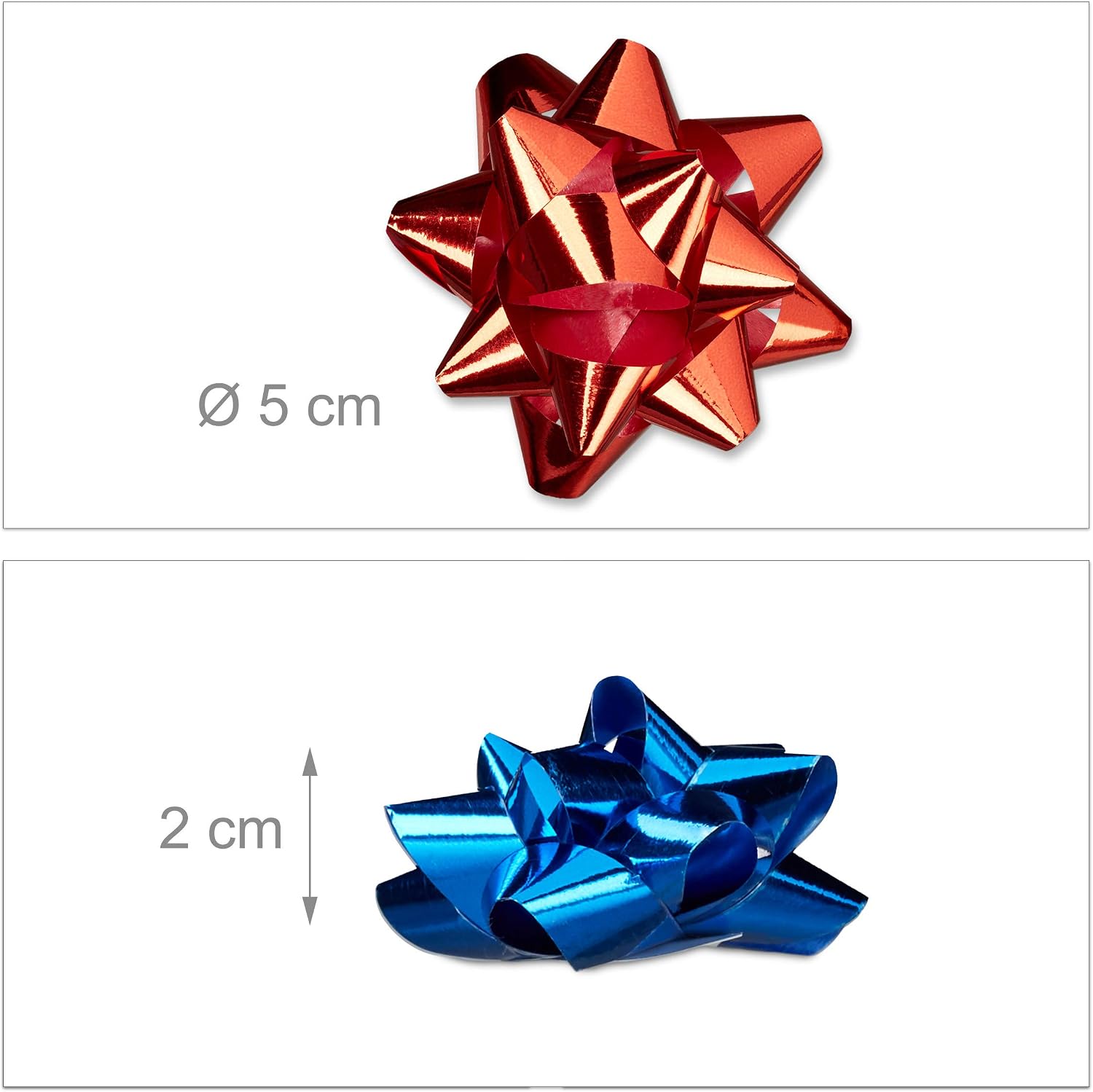 Relaxdays 300 x Gift Bows, Self-Adhesive, Small Decorative Bows for Christmas and Birthday, Decorative Bows, Diameter 5 cm, Colourful