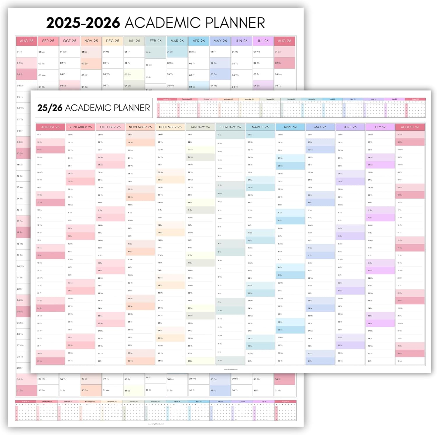 Academic Wall Planner 2025/2026 – A1 Dry Erase Mid Year Wall Planner 2025-2026 - 12 Month Office, University, School, Teacher Calendar 25/26 – Folded Boxes Edition - View #10