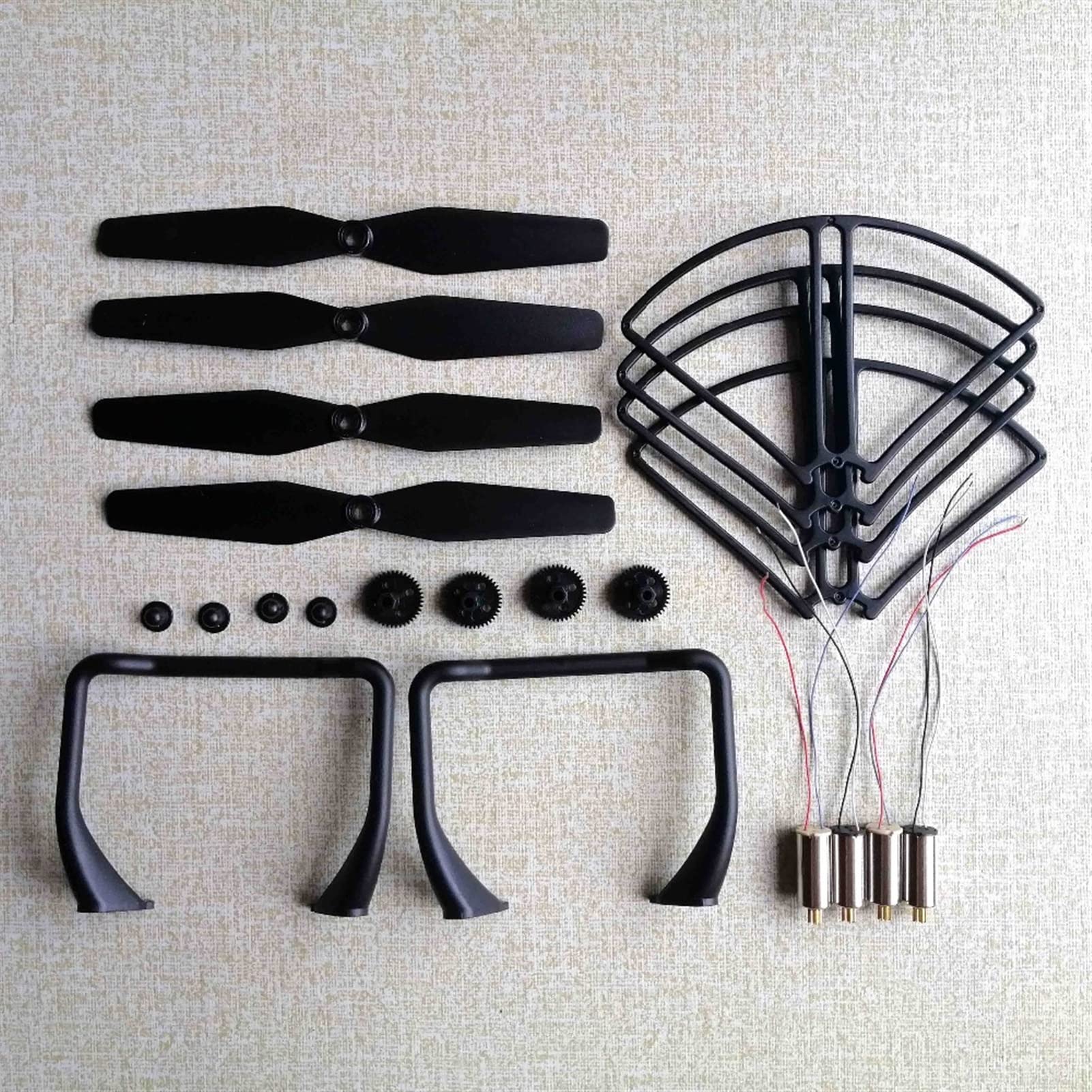 DIY montaż wymiana zestaw przekładni silnika śmigła część do drona, dla SJR/C S20W S20 S30 S30W GPS Drone zdalnie sterowany quadcopter Drone części zamienne Śmigła do dronów(Schwarz)