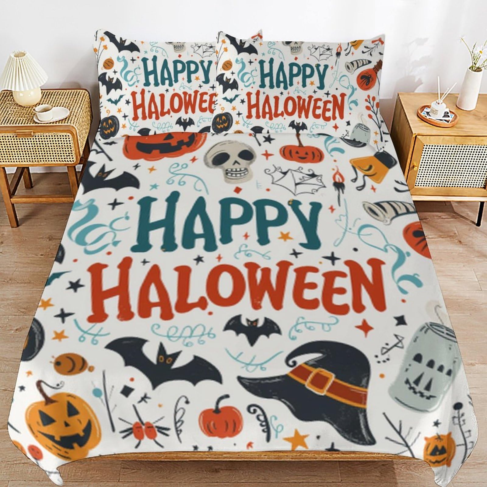Parure de lit Halloween 3D pour calmer l'angoisse du coucher enfant