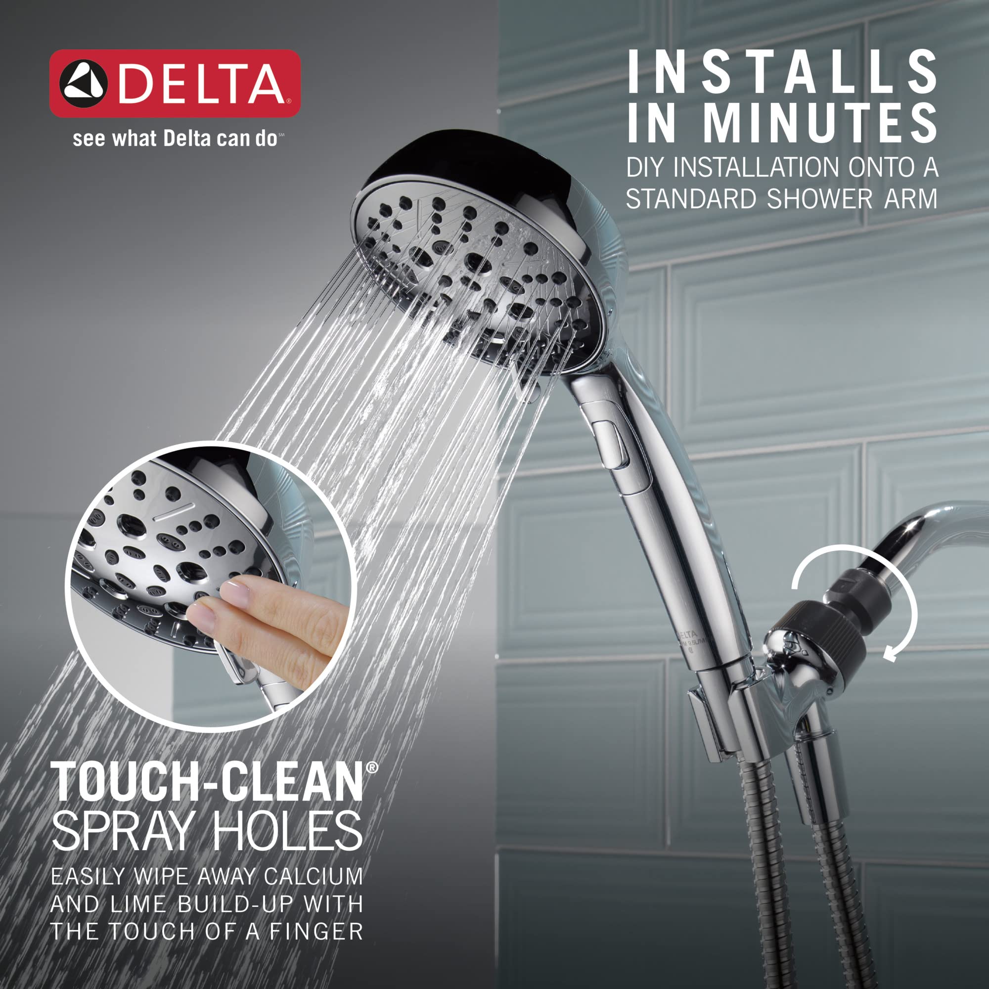 DELTA Faucet 75536 - Ducha de mano con componentes universales, cromada
