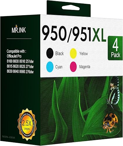 950XL 951XL Combo de tinta compatible con HP 950 XL 951 XL Cartucho de tinta de repuesto para HP OfficeJet Pro 8600 8610 8620 8100 8615 8630 8660