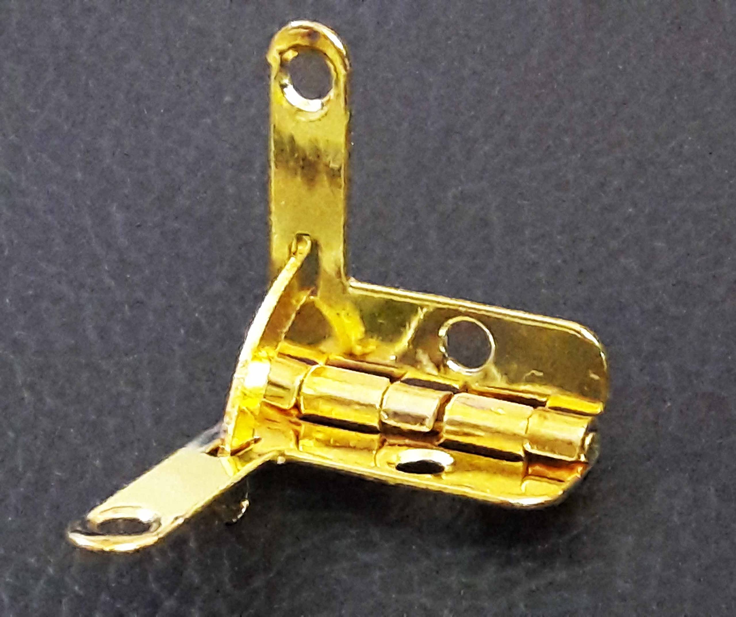 Tia Small Metal Hinge for Wooden Jewelry Box Gift Box Furniture Hardware,Cabinet Door,Small Box Hinge with Screws- (Golden Hinge-23mm-90 Degree, 2Pcs)-image-13