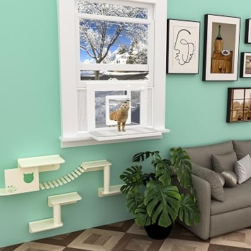 GDLF Winter Cat Window Box,Window Catio with Bug Proof Mesh, Min Height 16