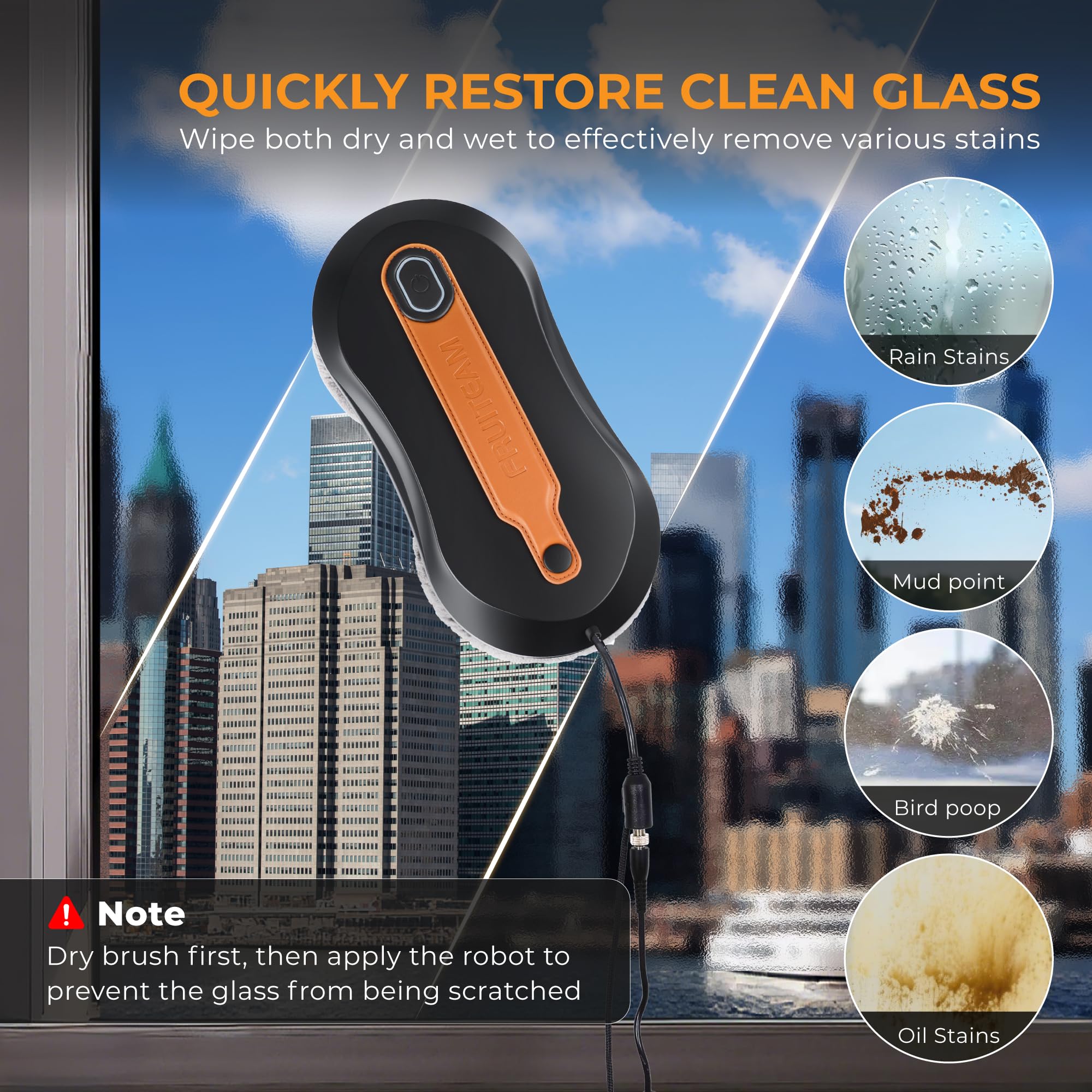 Robot de limpieza de ventanas con rociador de agua doble, aplicación y control remoto, robot de limpieza inteligente automático de vidrio con cinturón de cuero para marco de vidrio, sistema 5