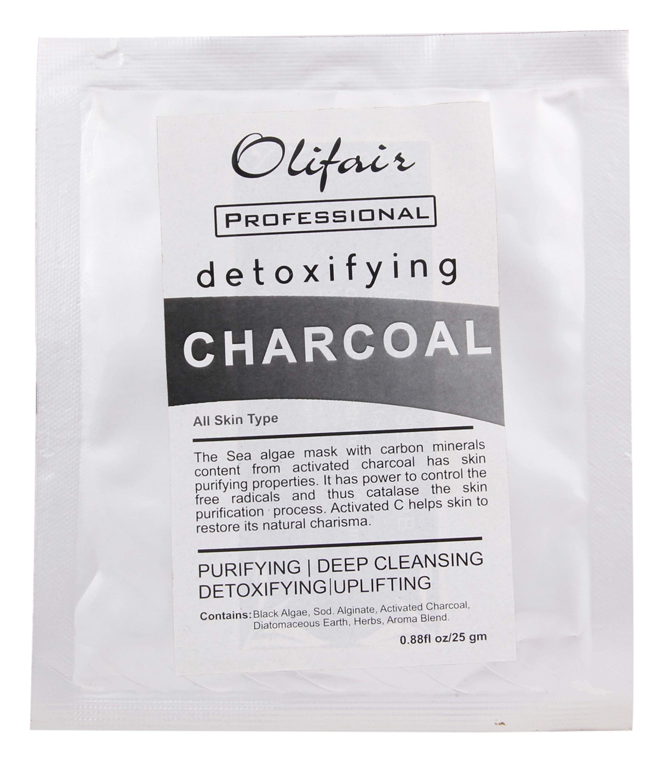 Olifair Detoxifying Charcoal Peel Off Mask With Activating Gel Formula ,Deep Cleansing Peel Off -25 g (Pack of 1)