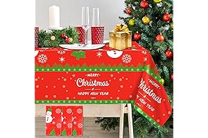 3 Pack Christmas Disposable Tablecloths for Rectangle Tables