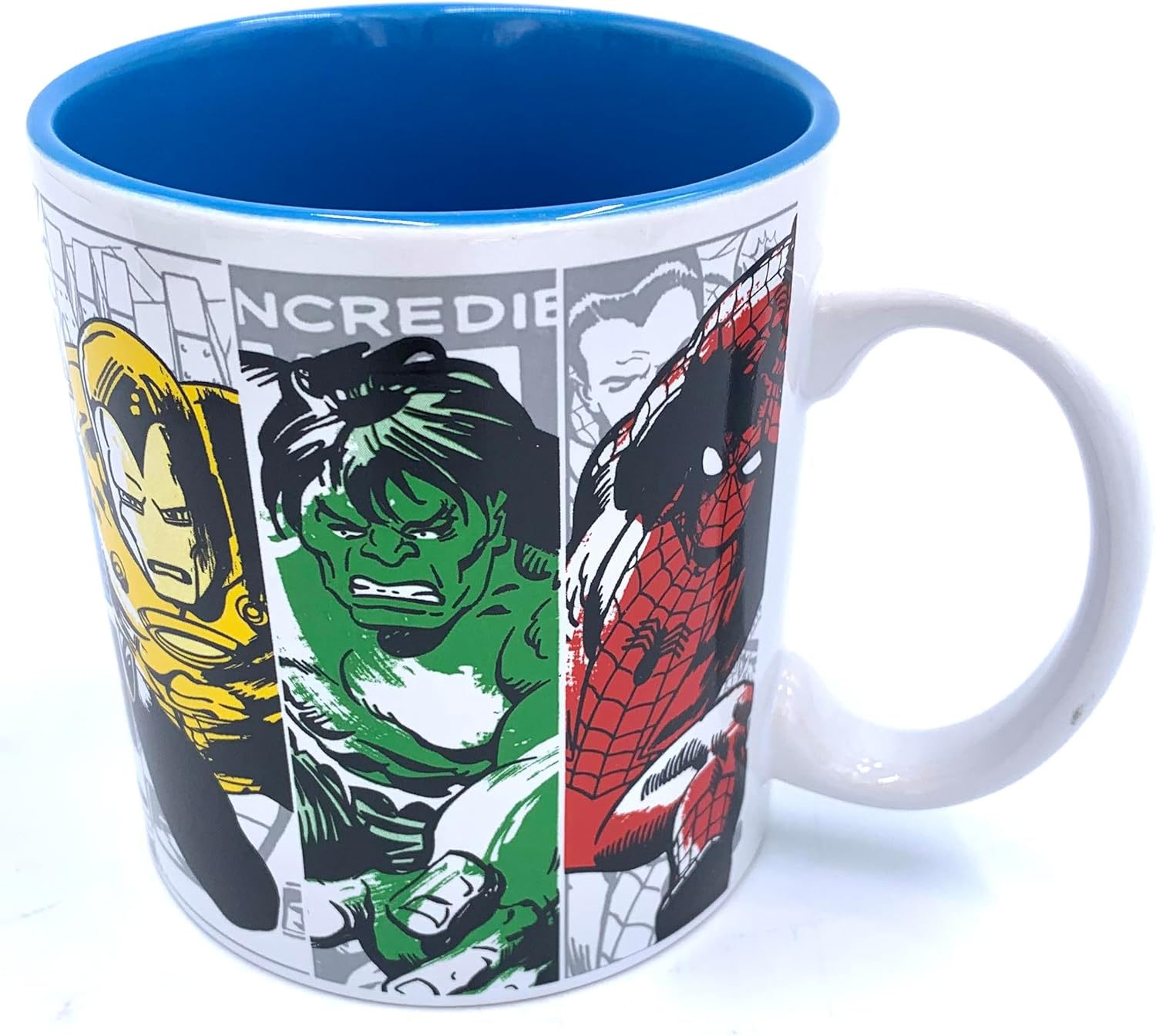 Silver Buffalo Marvel Comics Retro Color Splash 20oz Ceramic Coffe Mug - Spider-Man, Captain America, Iron Man, The Hulk - Image 2