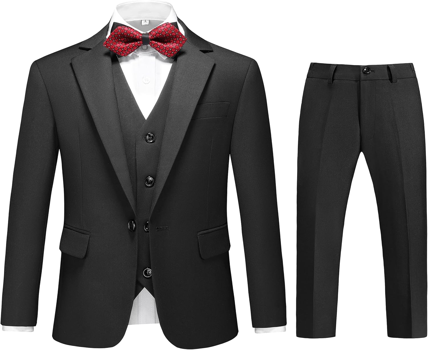 MOGU Boys Dress Outfit One-Button Tuxedo Suit Set - Ring Bearer Formal Suit for Kids & Teens, Casual Wedding Party Wear