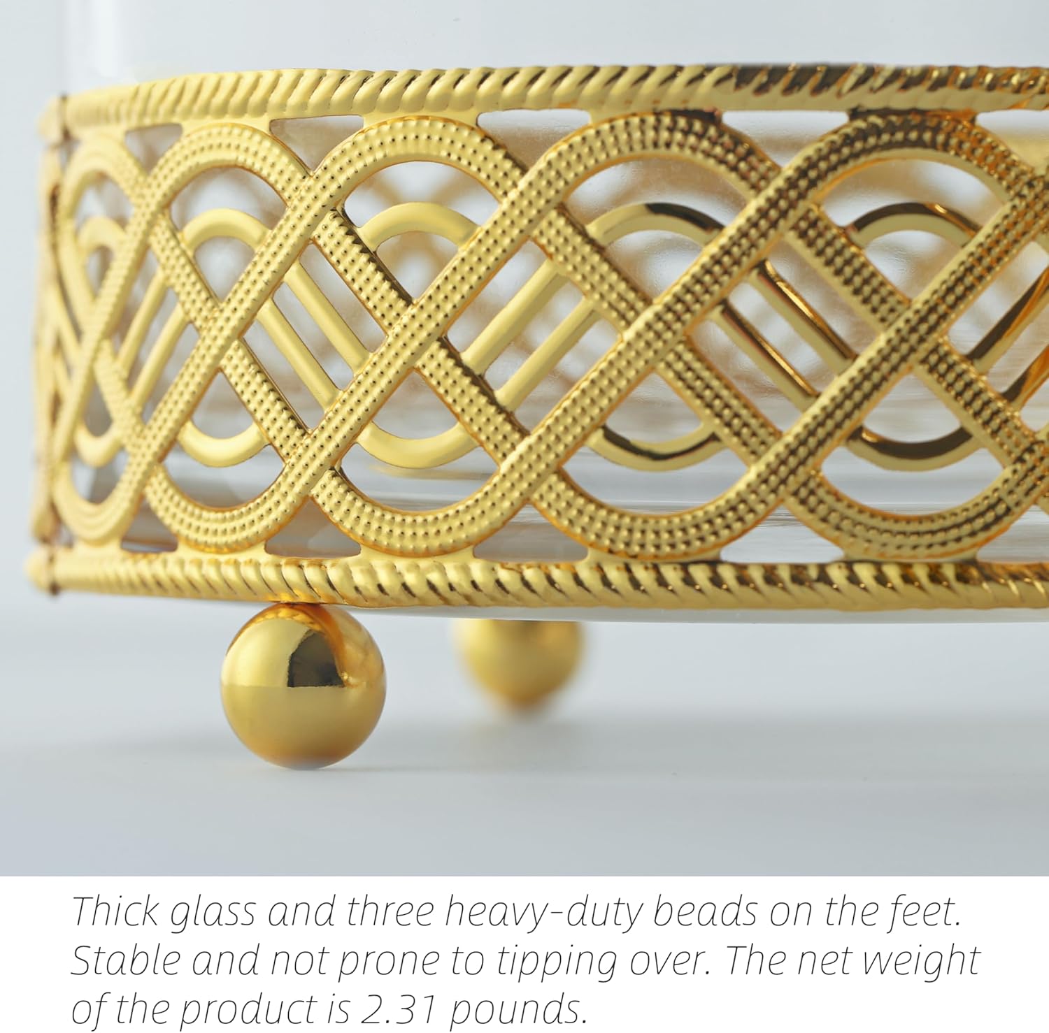 Candy Dish With Lid,gold candy jar,|Snack tray/plate | Decorative service bowl, 50oz Glass Jar with Base | Kitchen & Pantry Storage | Veggie, Snack, Entertaining