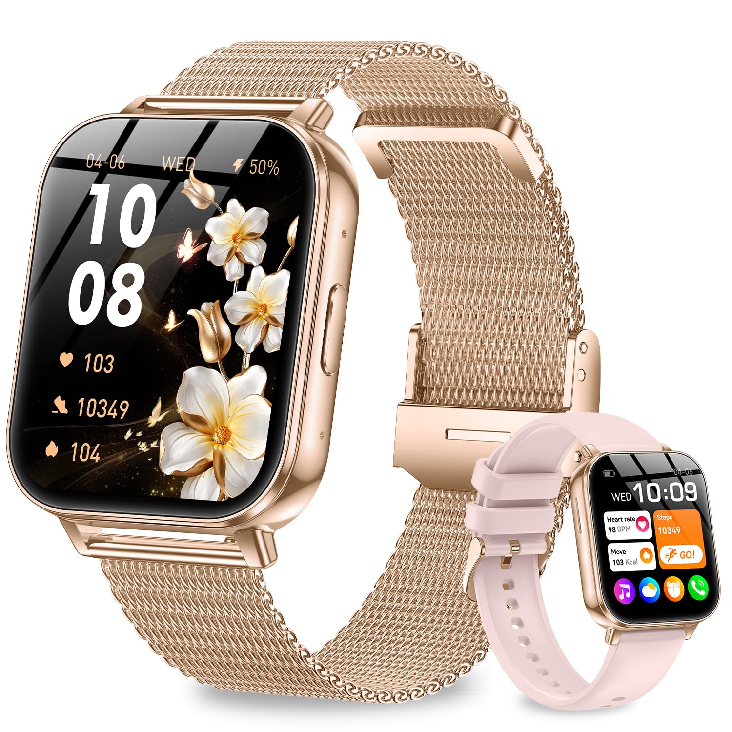 Smart Watches for Women Men 1000 mAh Large Battery 1 8 HD Smartwatch Compatible with iOS Android 100