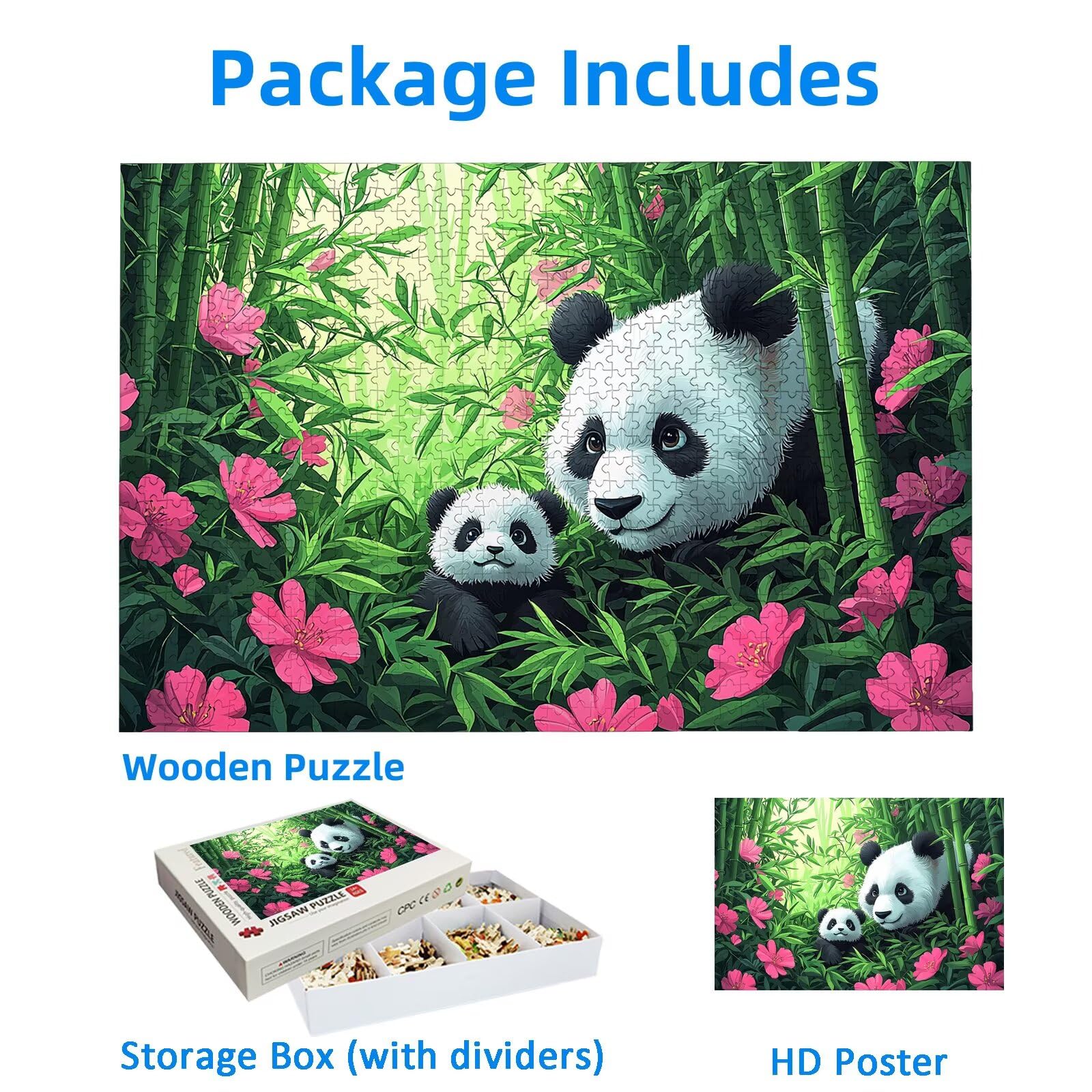Puzzle Fantaisie 4000 Pièces Adultes, Puzzle 4000 Pièces pour Adultes et Enfants à Partir de 14 Ans, Panda Puzzles Bois de Qualité Supérieure avec Une Boîte d'emballage Exquise, Cadeau Femme, -1057