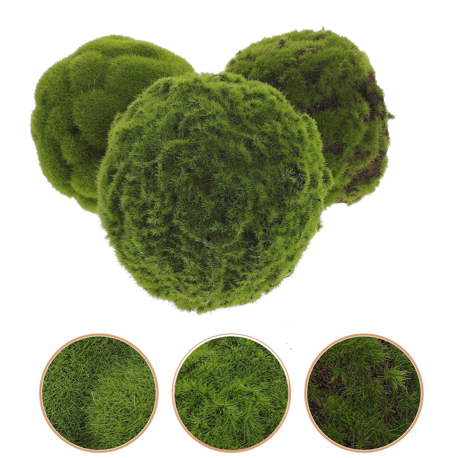 Toyvian Sfere di Muschio Artificiale 3 Pezzi da 10 Cm Palla Verde Decorativa in Fibra e Schiuma per Negozio di Fiori o Caffetteria Arredamento Naturale e Pratico