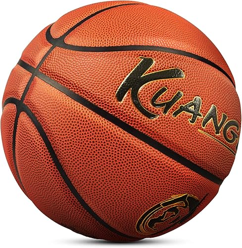 Miniatura 11 de Kuangmi Balón de baloncesto de la serie auténtica, hecho para pelotas de juego en interiores y exteriores, tamaño oficial 7/6/5, 29.5 pulgadas, 28.5