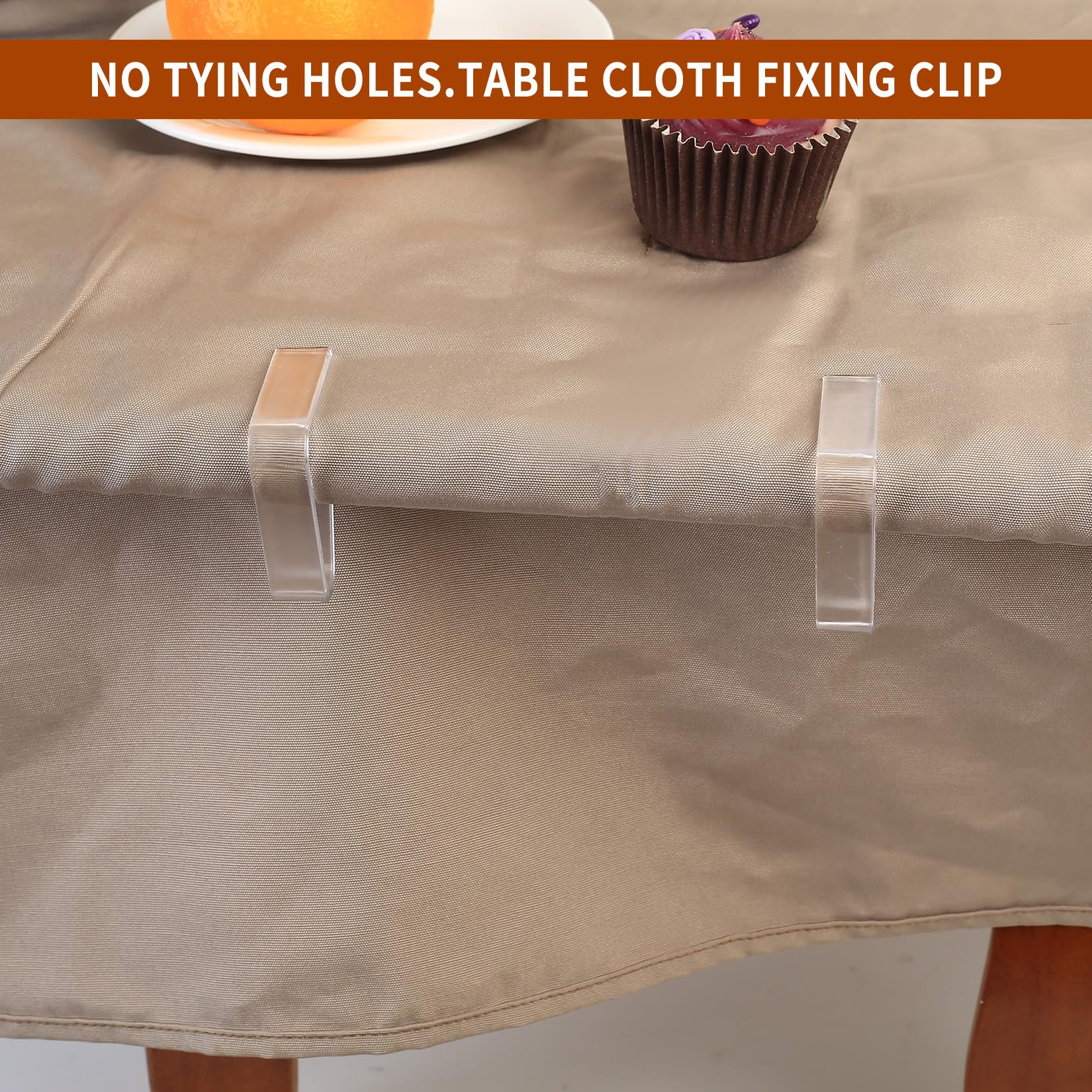 Pinces à Nappe Transparentes, Clips Flexibles Extérieur pour Tables 35-55 mm, Porte-Nappe Jardin Picnic Barbecue