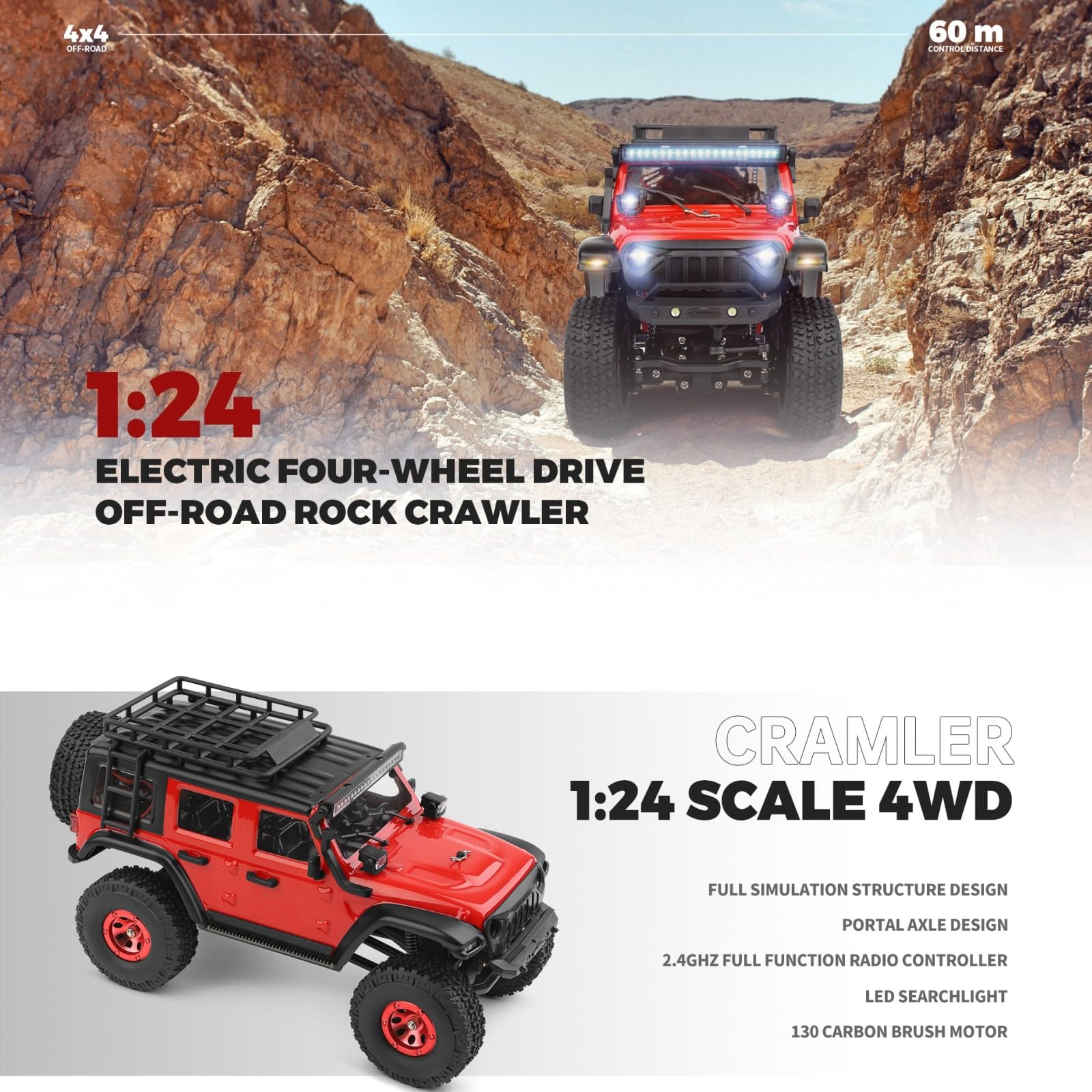 1/24 4WD Mini Rock Crawler CLIMBING VEHICLE [2428]](JAN：
