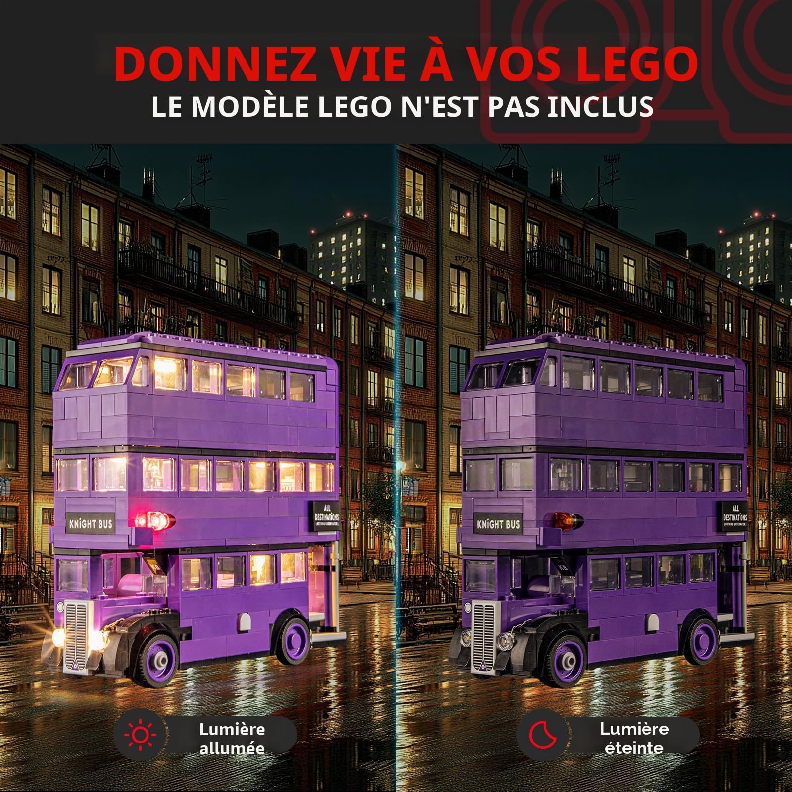 BRIKSMAX Kit d'éclairage pour l'aventure du bus Knight - Éclairage LED pour Lego 76446 - 1 pièce, 11,99 x 16,51 x 3,99 cm, Âges 8+