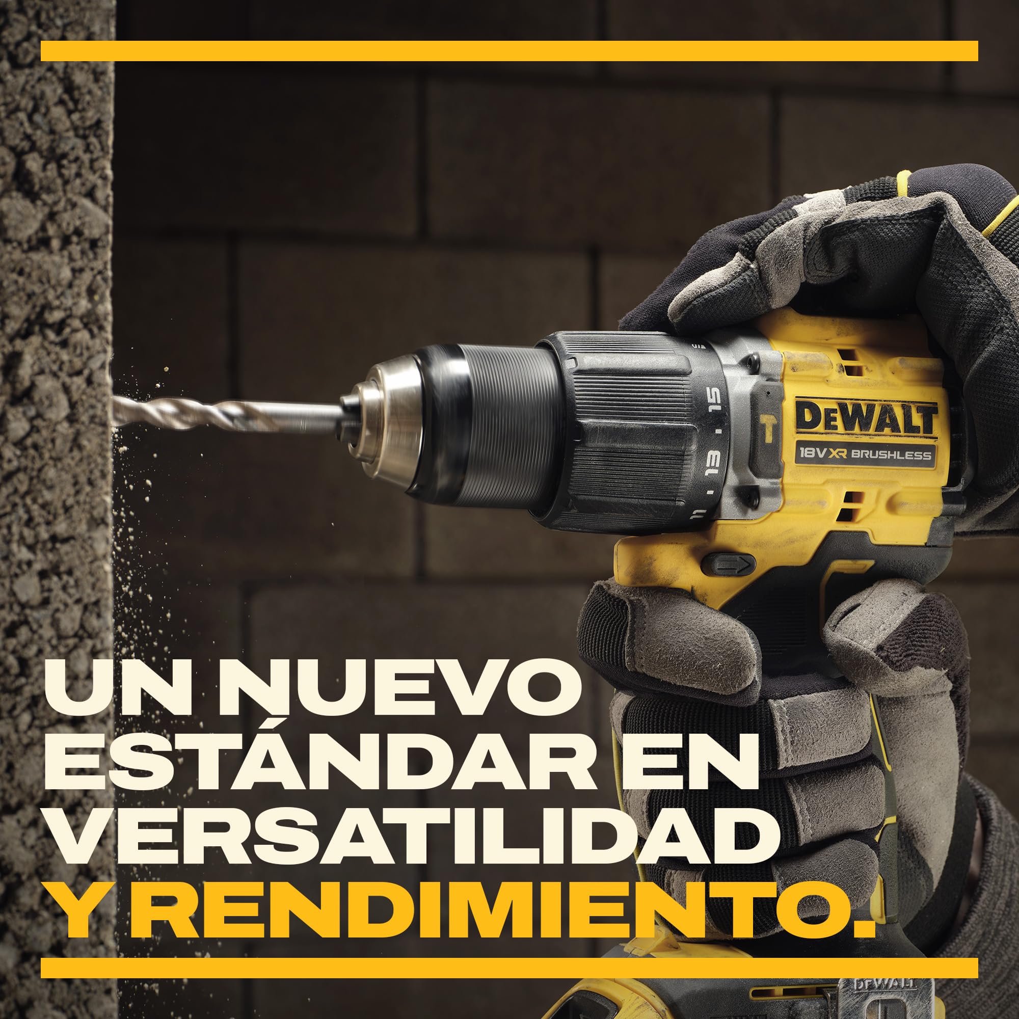 DEWALT Taladro percutor compacto sin escobillas 18V XR con 2 baterías de iones de litio de 5Ah y caja de kit TSTAK, enchufe europeo, DCD799P2T-QW