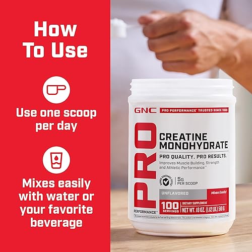 Miniatura 7 de GNC Monohidrato de creatina Pro Performance Pro Performance - 100 porciones