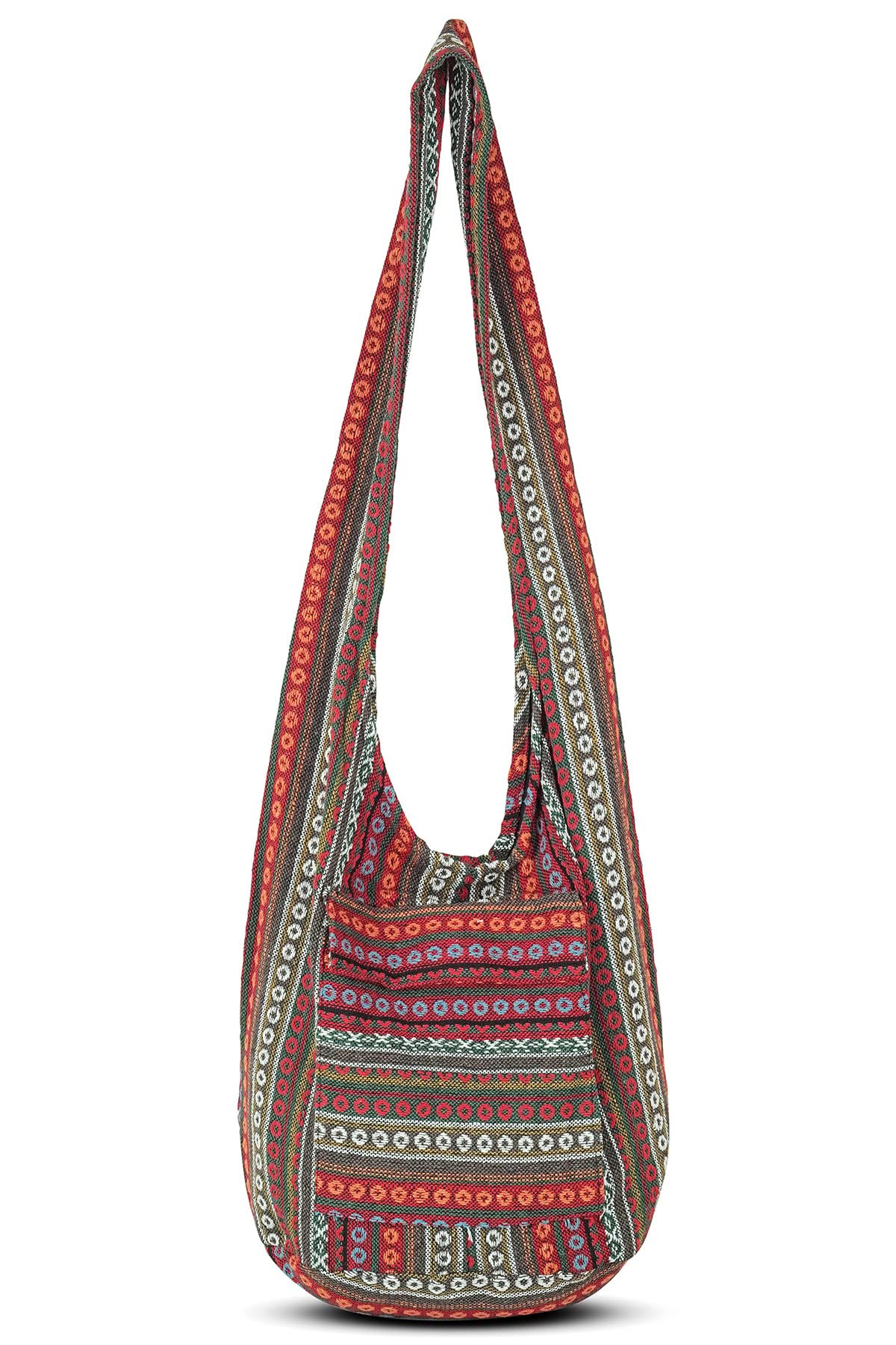 Your Cozy Boho Crossbody Bag for Women – Handmade Cotton Sling Bag Lightweight Unisex Travel Purse with Zipper