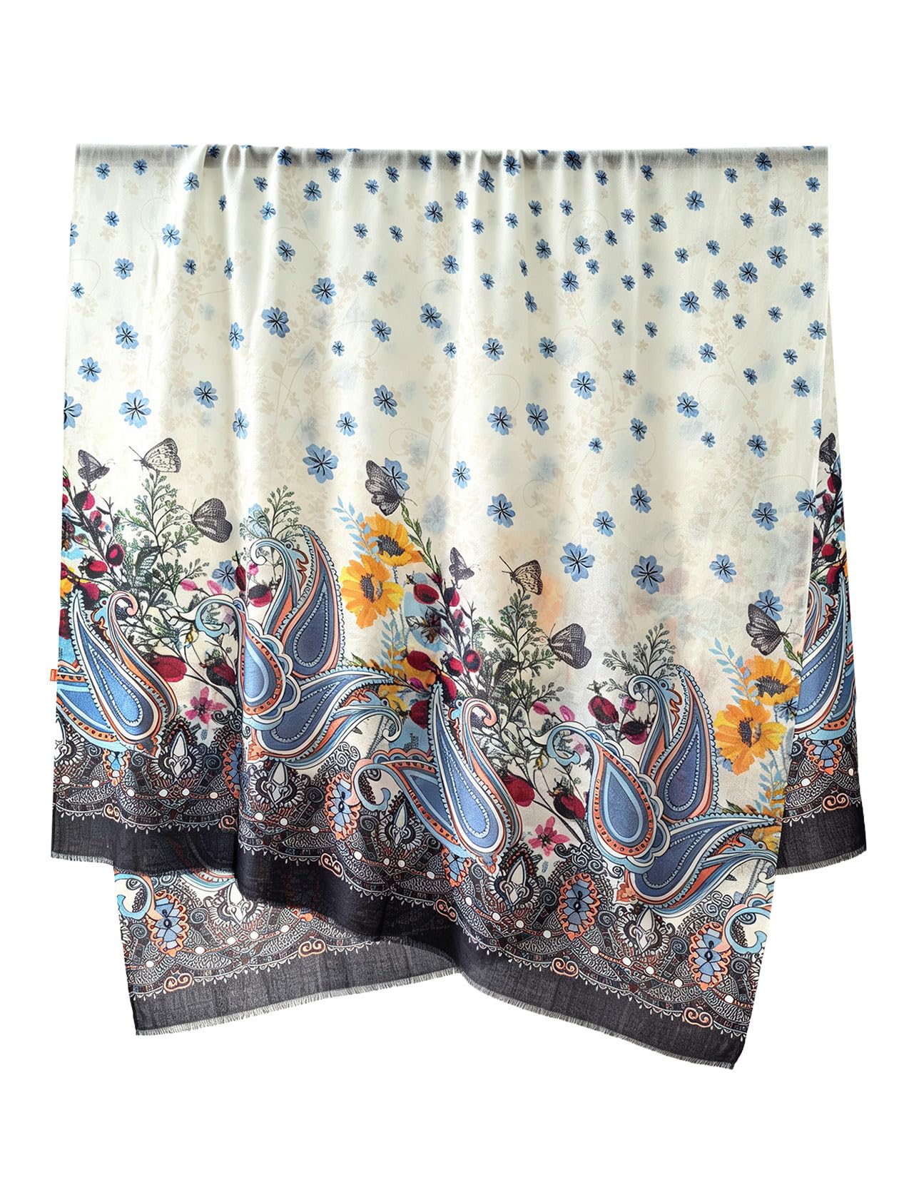 HangErFeng Bufanda de lana con estampado floral de cachemira 1683