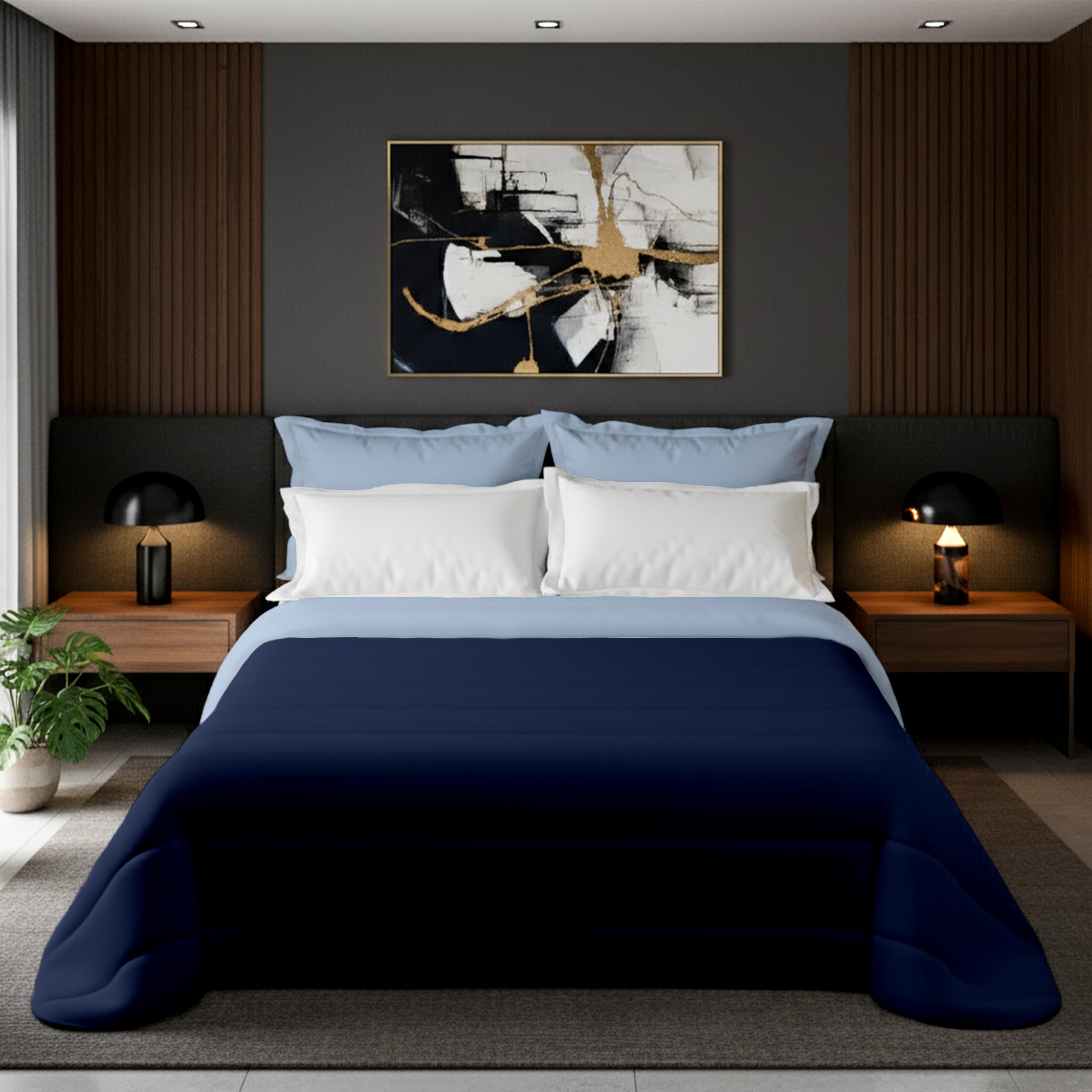 Trapunta Invernale Matrimoniale 260x265 | calda e leggera, double face, design elegante | Coperta Matrimoniale Invernale in microfibra | comfort avvolgente e qualità sartoriale 350 g/m²