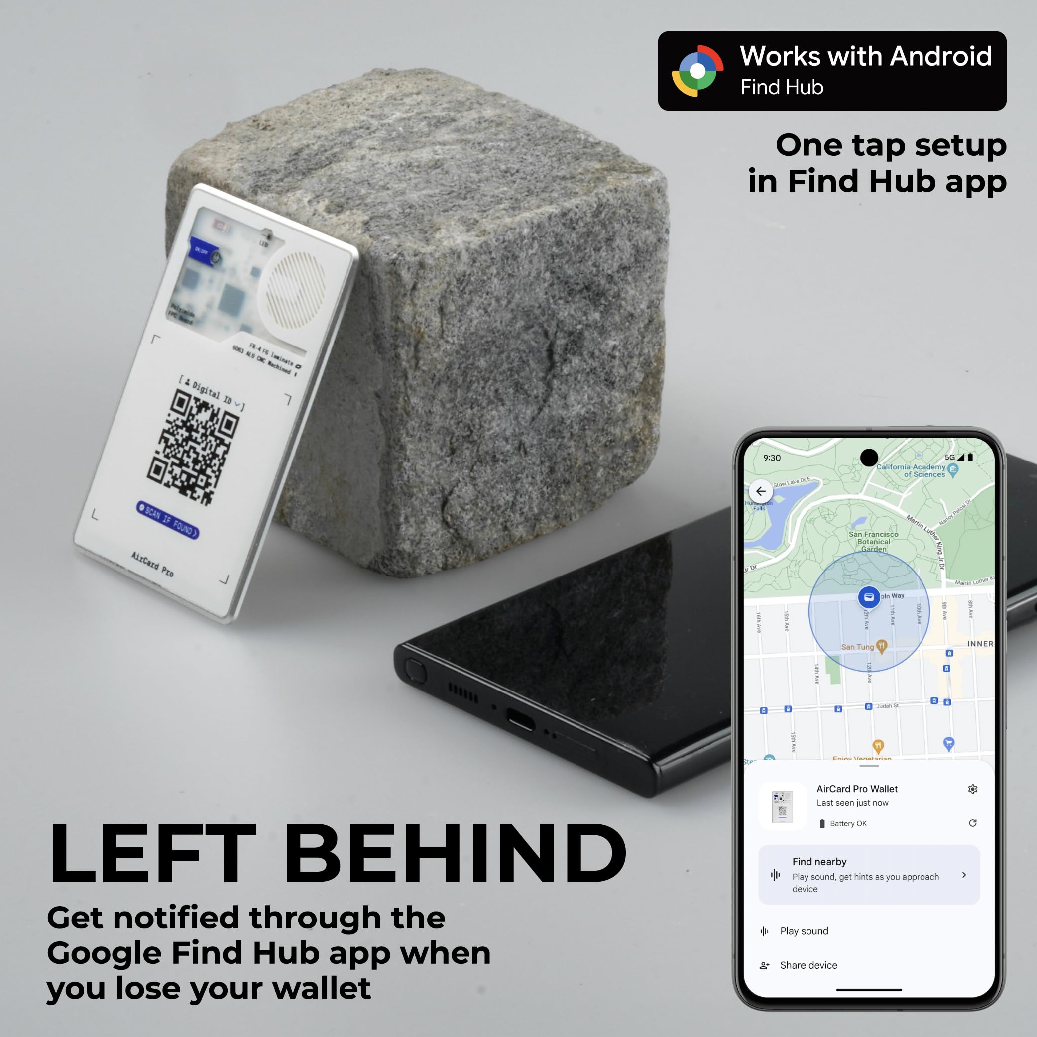 Rolling Square AirCard Pro – lokalizator Bluetooth kompatybilny tylko z systemem Android Google Find Hub – bezprzewodowy tracker ładowania z cyfrowym identyfikatorem, portfel i paszport wyszukiwarka