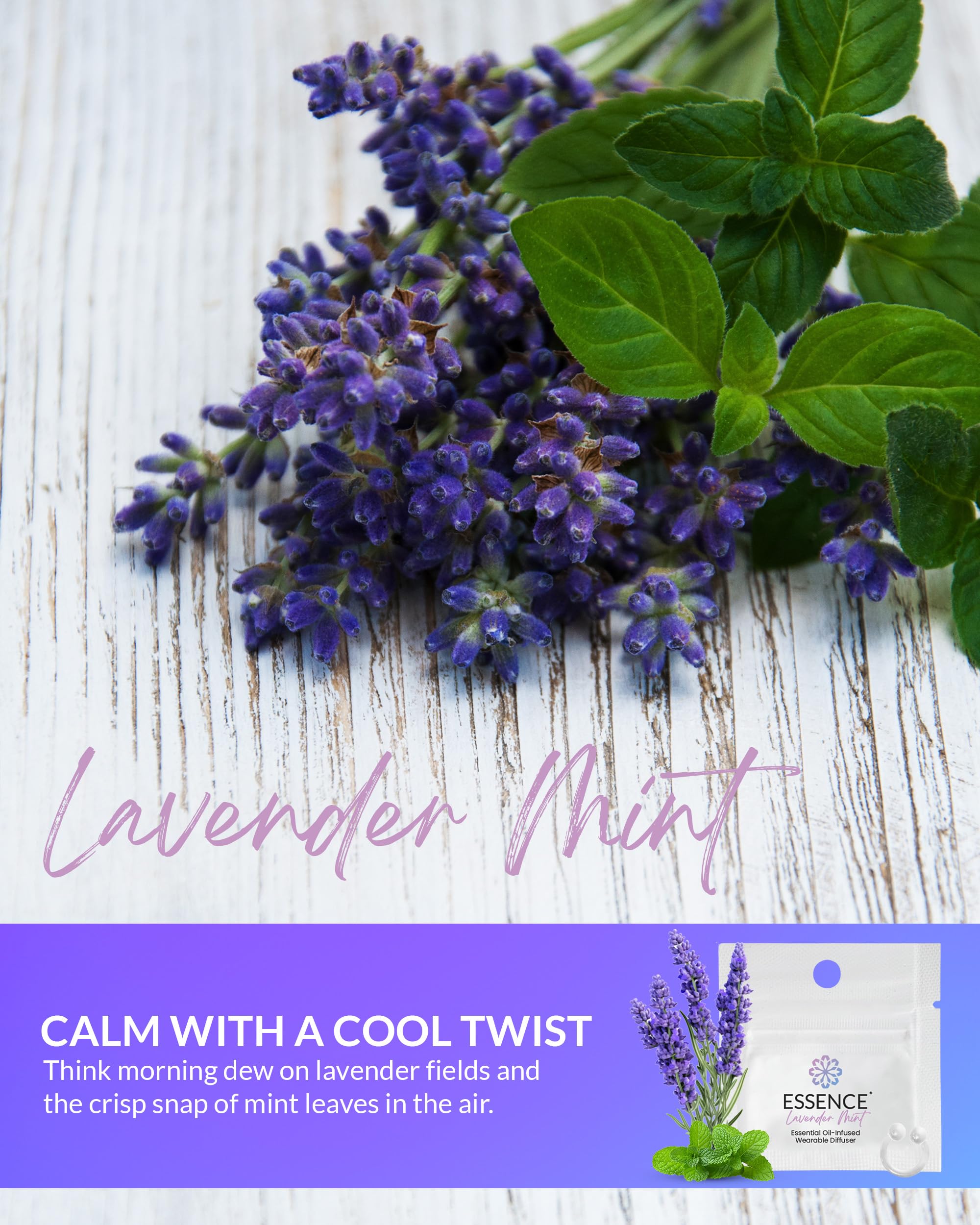 Essence Tragbarer Aromatherapie-Nasendiffusor - Lavendel Minze ätherisches Öl