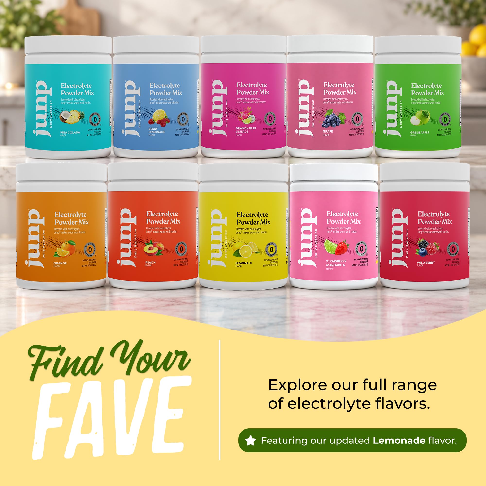 JUNP Electrolytes Powder No Sugar No Carbs – Lemonade Keto Electrolyte Drink Mix - Potassium & Salt Hydration Powder Electrolytes - Zero Calorie Sugar Free Electrolyte Powder, Kosher, 90 Servings — Amazon image 8