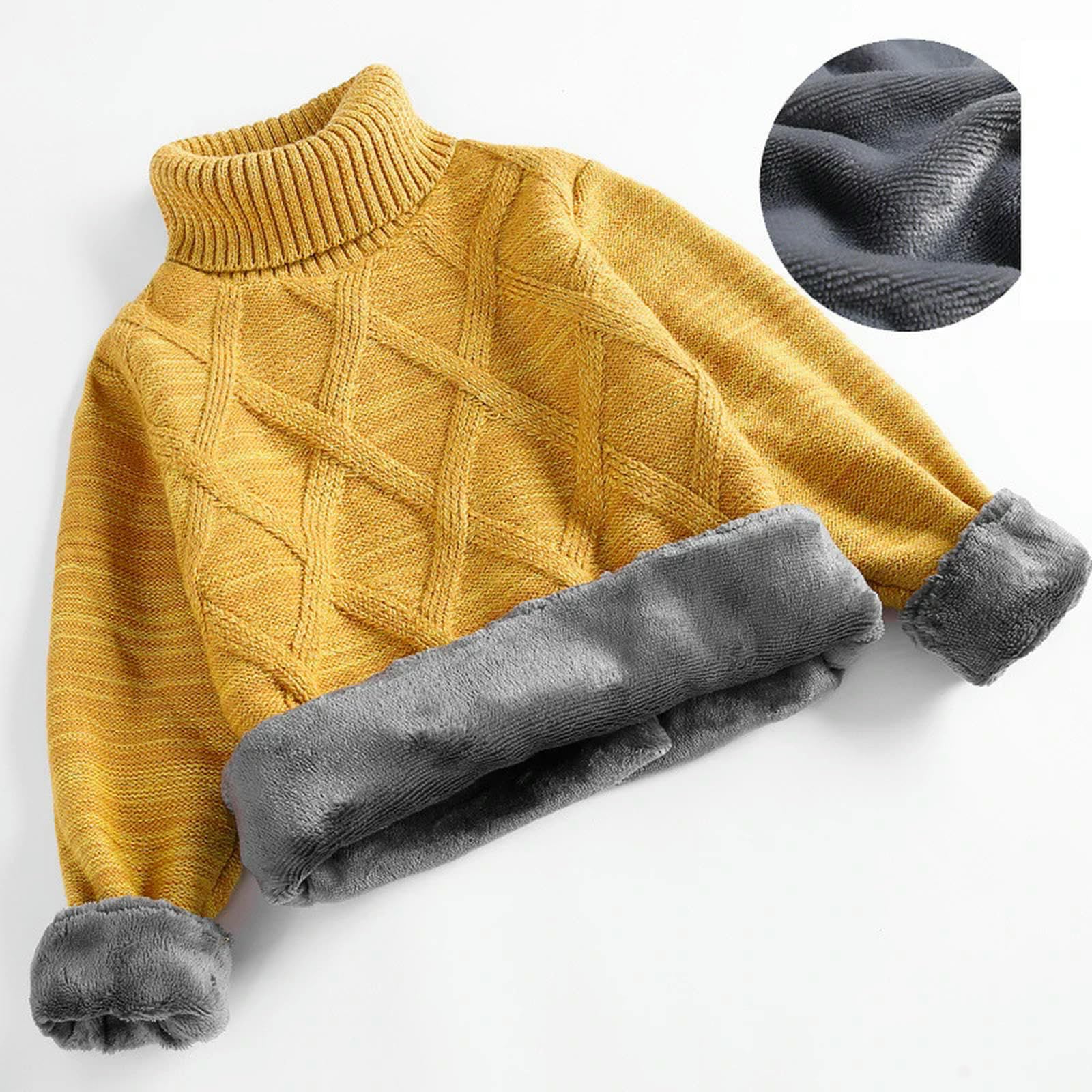 Zonto Ropa Interior de Invierno para niños Suéter De Cuello Alto para Niños De Invierno, Suéter De Otoño Engrosado De Terciopelo para Niños, Blusa para Niños, Ropa para Niños-K-7-8T (Talla 140)