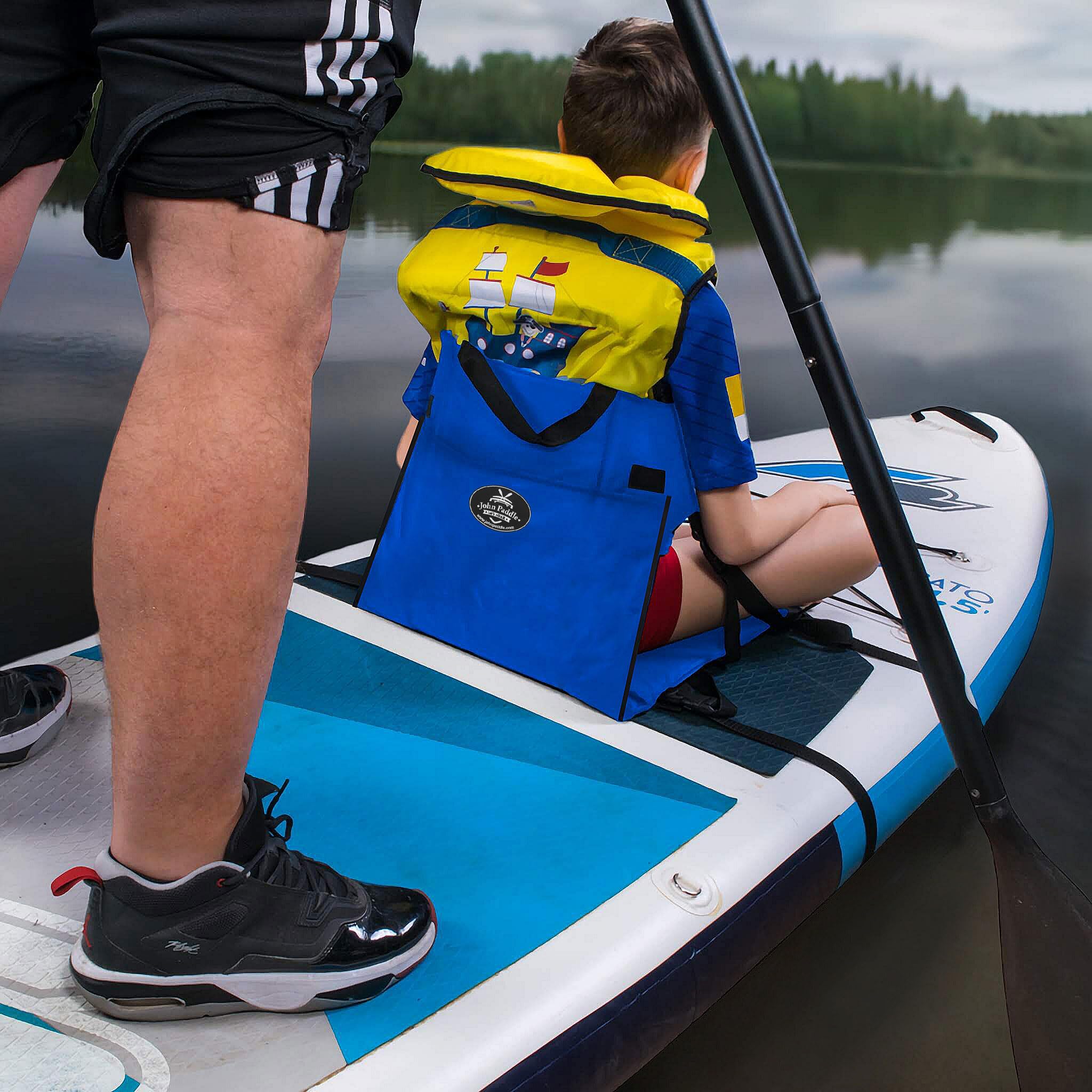 Asiento universal para kayak SUP, para tabla de surf de remo, color azul, se adapta a todas las tablas de SUP, no requiere anillas en D ni mosquetones de metal para el montaje. Fácil instalación con 2