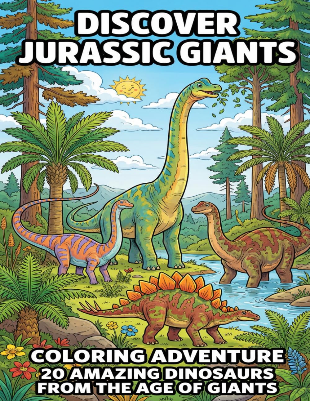 Discover Jurassic Giants: Coloring Adventure - 20 Amazing Dinosaurs From the Age of Giants