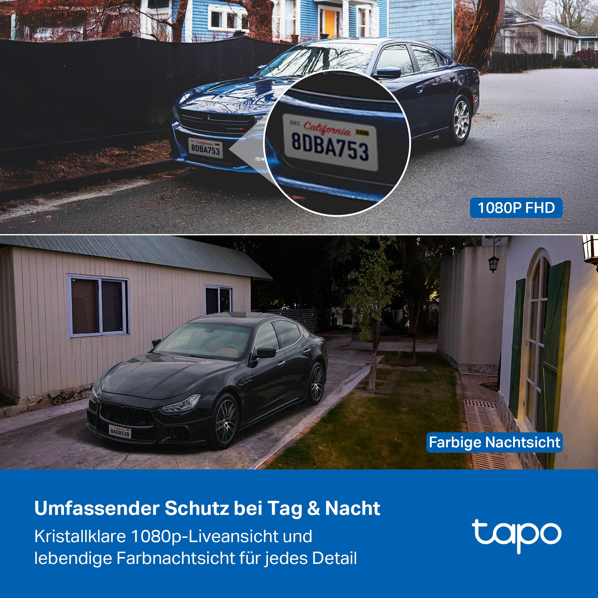 Tapo C401 KIT Solar Überwachungskamera für außen, 1080p, 180-Tage-Akku, Kabellos, Farbnachtsicht, 2,4 GHz WLAN, Zwei-Wege-Audio, KI-Erkennung, lokale microSD-Karte oder H500-Homebase