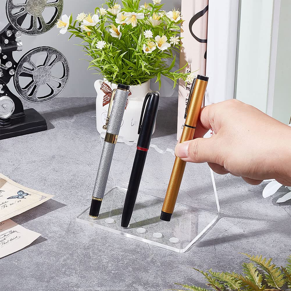 PH PandaHall Display & Stand 6-Hole Clear Acrylic Pen & Pencil Rack for School Office & Home Use, Pen Eyebrow Pencil Display - Image 3