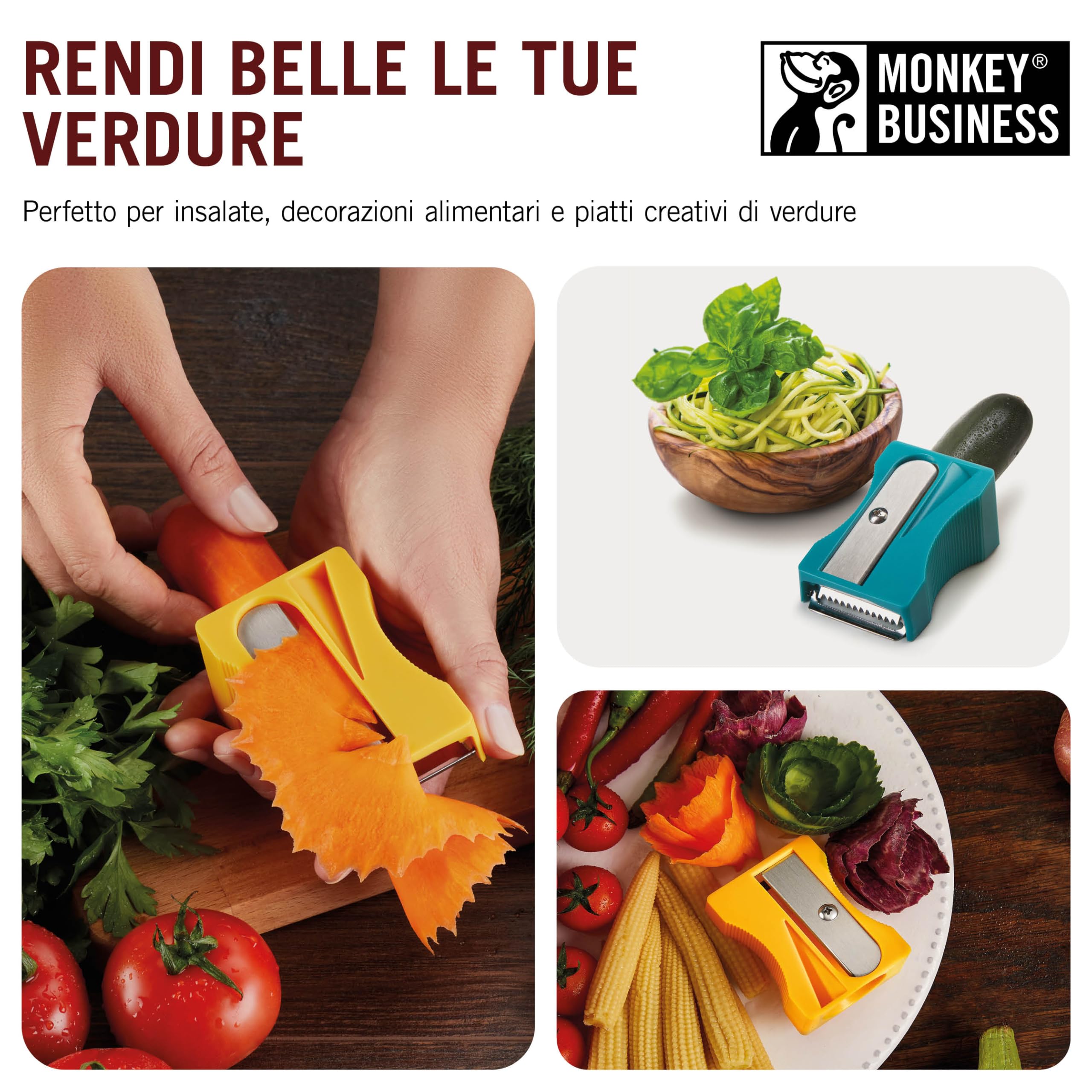 Monkey Business Pelapatate e Lama Julienne, Verde e Turchese