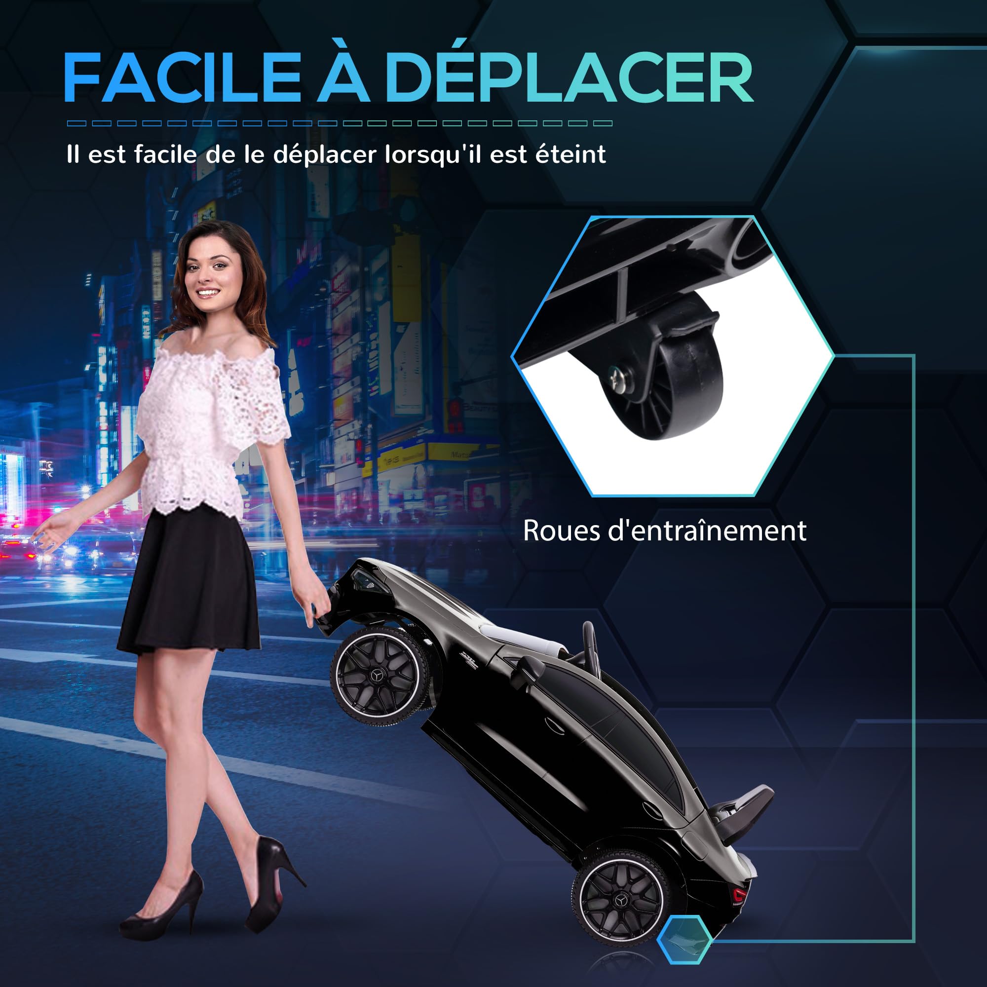 AIYAPLAY Voiture Électrique Enfants Mercedes-Benz AMG CLA 45 12V Noir