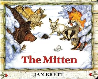 The Mitten by Jan Brett: Charming Board Book Ukrainian Folktale with Snowy Animal Adventure for Kids