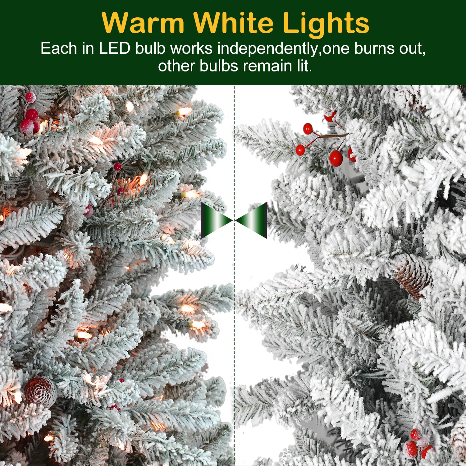 Snapklik.com : Hykolity 7.5 Ft Prelit Christmas Tree