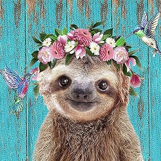 Sloth Diamond Painting Kits for Adults, Full Drill Sloth Diamond Art for Beginners, Round 5D Dragon Paint with Diamonds Pictures Gem Art Painting Kits DIY Adult Crafts Kits 12x12inch