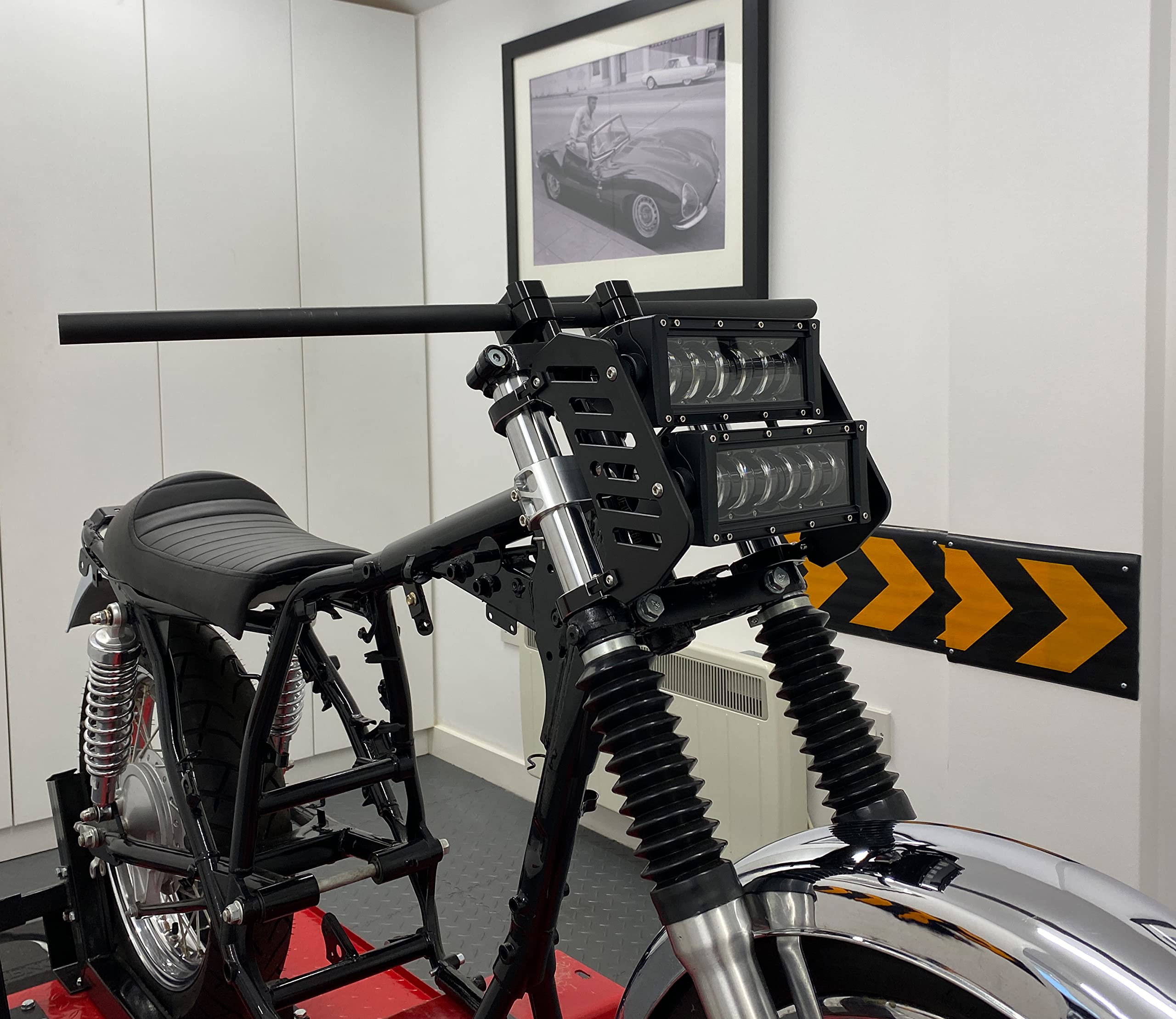 Motocykl LED zestaw reflektorów czołowych podwójna sztanga świetlna do widelców 50-51 mm