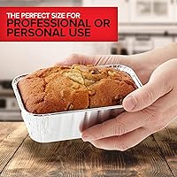 Vista 5 de Stock Your Home Mini moldes para pan de papel de aluminio de 1 libra (paquete de 30 unidades) desechables para pan, forros para hornear de 1 libra