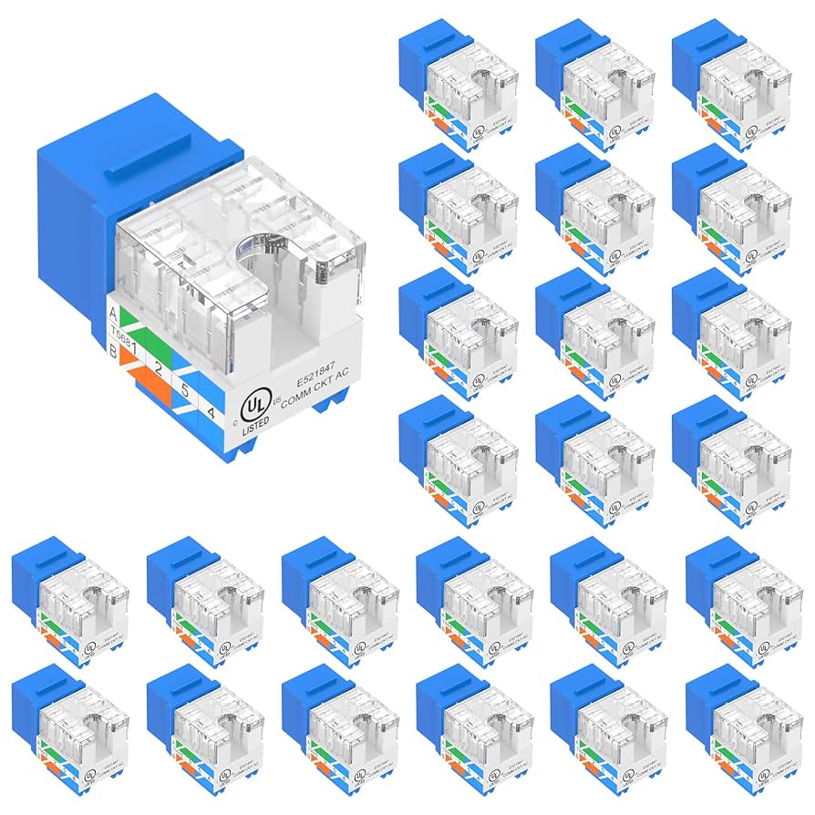 uchidon　　TP-880 VCE UL Listed 10Gbps Cat6 Keystone Jack Insert 25-Pack, 90