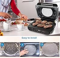 Vista 5 de Paquete de 2 protectores contra salpicaduras para Ninja Foodi FG551, protector contra salpicaduras reutilizable de acero inoxidable 304, a prueba