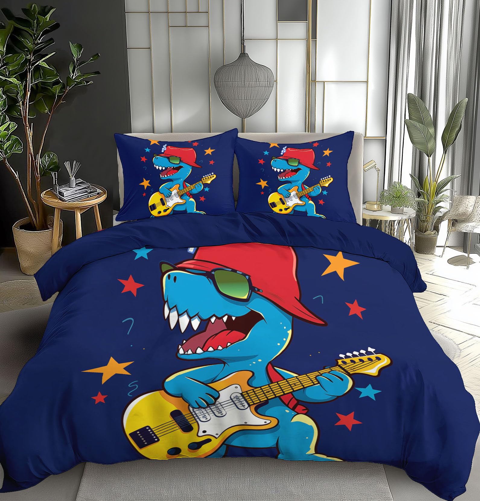 Parure de lit Dinosaure Douce 220x240 pour Apaiser les Nuits d'Enfant